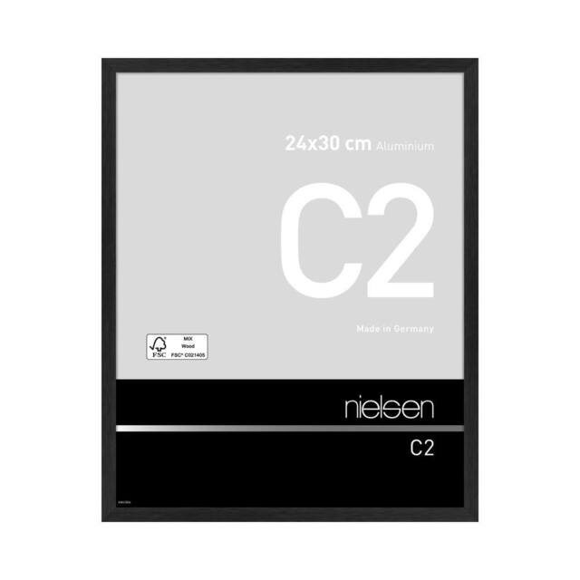 nielsen C2 Aluminium Picture Frame 24x30cm - Float Glass & Push/Turn Clips in Black - Size: 24x30 cm - image 1