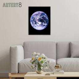 "Artery8 Space NASA Earth Apollo 17 Blue Marble Framed Canvas Wall Art Print - Size: W24"" x H32""" - thumbnail 3