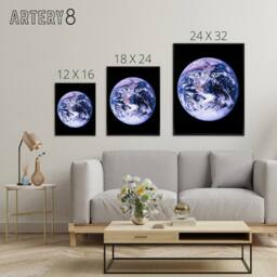"Artery8 Space NASA Earth Apollo 17 Blue Marble Framed Canvas Wall Art Print - Size: W24"" x H32""" - thumbnail 4