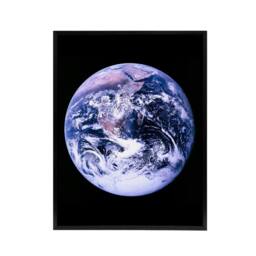 "Artery8 Space NASA Earth Apollo 17 Blue Marble Framed Canvas Wall Art Print - Size: W24"" x H32""" - thumbnail 1