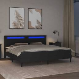 Berkfield Home Bed Frame with LED Strip Lights Black 180 x 200 cm Faux Leather - thumbnail 4