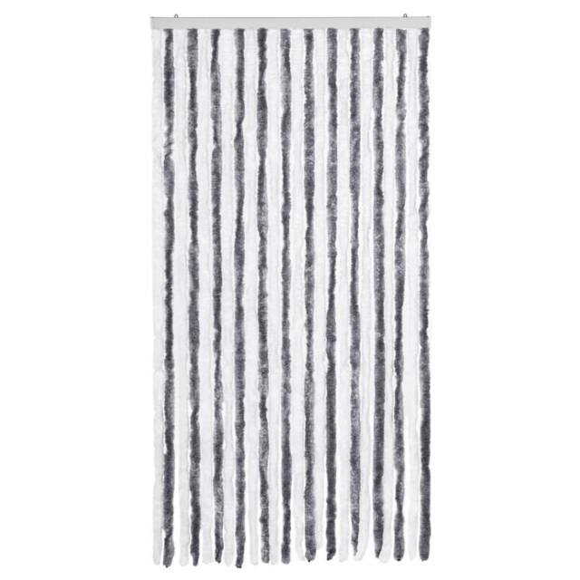 Berkfield Home Insect Curtain Grey & White 100x220 cm Chenille - image 1