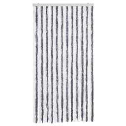 Berkfield Home Insect Curtain Grey & White 100x220 cm Chenille - thumbnail 1