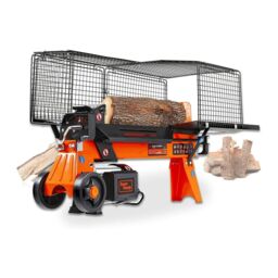 Superhandy Portable Electric Log Splitter 6 Ton Ram System 9.6A 2200W in Orange - thumbnail 1