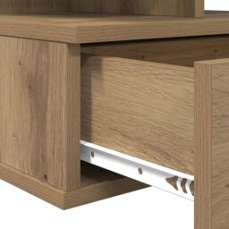 Berkfield Home Floating Nightstands 2 pcs Artisan Oak 40x31x27 cm Engineered Wood in Beige - Size: 40 x 31 x 27 cm - thumbnail 9