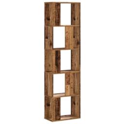 Berkfield Home Decorative Bookcase 5-Tier Old Wood 45x23.5x162.5 cm Engineered Wood in Brown - thumbnail 3