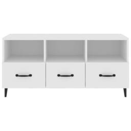 Berkfield Home TV Cabinet White 102x35x50 cm Engineered Wood - Size: 102 x 35 x 50 cm - thumbnail 5