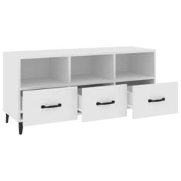 Berkfield Home TV Cabinet White 102x35x50 cm Engineered Wood - Size: 102 x 35 x 50 cm - thumbnail 6
