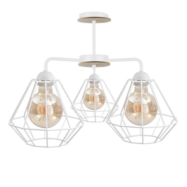 Netlighting Foskal Semi Flush Light White Wood 44cm 3x E27