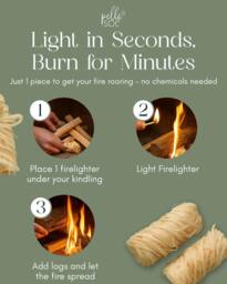 Pelle & Sol Natural Firelighters Long Burning Fire Lighters for Wood Burners 400pk in Brown - thumbnail 5