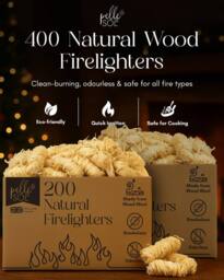 Pelle & Sol Natural Firelighters Long Burning Fire Lighters for Wood Burners 400pk in Brown - thumbnail 2