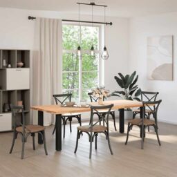 Berkfield Home Coffee Table Legs 4 pcs Black 72-74 cm Steel - thumbnail 3