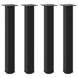 Berkfield Home Coffee Table Legs 4 pcs Black 72-74 cm Steel - thumbnail 2
