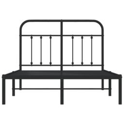 Berkfield Home Metal Bed Frame with Headboard Black 120x200 cm - Size: Small Double - thumbnail 6