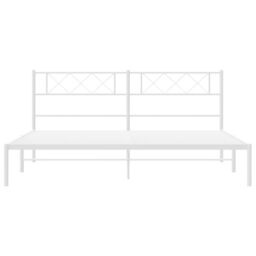 Berkfield Home Metal Bed Frame with Headboard White 160x200 cm - thumbnail 5