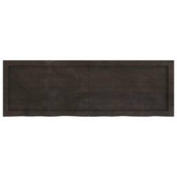 Berkfield Home Wall Shelf Dark Grey 120x40x(2-6) cm Treated Solid Wood Oak - thumbnail 3