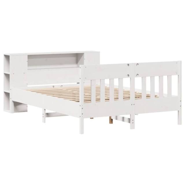 Berkfield Home Decorative Bookcase Bed without Mattress White 160x200cm Solid Wo - Size: 160x200 cm - image 1