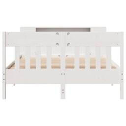 Berkfield Home Decorative Bookcase Bed without Mattress White 160x200cm Solid Wo - Size: 160x200 cm - thumbnail 4