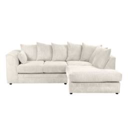 SquareBoxx Asher Jumbo Cord Corner Sofa Right Hand facing Chaise in Off-White - thumbnail 3