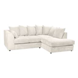 SquareBoxx Asher Jumbo Cord Corner Sofa Right Hand facing Chaise in Off-White - thumbnail 2