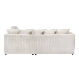 SquareBoxx Asher Jumbo Cord Corner Sofa Right Hand facing Chaise in Off-White - thumbnail 4
