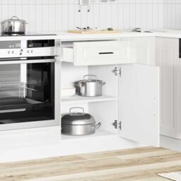 Berkfield Home Kitchen Base Cabinet¬†Porto High Gloss White Engineered Wood - thumbnail 3