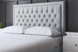 DS Living Allegra Upholstered Silver Bed with Headboard - Size: Small Double - thumbnail 3
