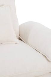 Living and Home Chenille Sectional Sofa with Ottoman and Lumbar Pillows in White - thumbnail 4