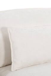 Living and Home Chenille Sectional Sofa with Ottoman and Lumbar Pillows in White - thumbnail 3