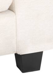 Living and Home Chenille Sectional Sofa with Ottoman and Lumbar Pillows in White - thumbnail 6