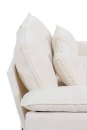 Living and Home Chenille Sectional Sofa with Ottoman and Lumbar Pillows in White - thumbnail 8