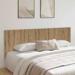 Berkfield Home Wall Headboard Artisian Oak 240x1.5x80 cm Engineered Wood in Brown - thumbnail 2