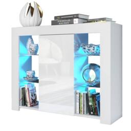 Creative Furniture Harbor Sideboard 97cm - White with Gloss Doors & LED Lights - thumbnail 3