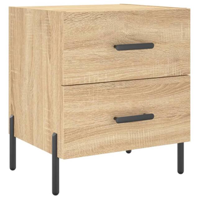 Berkfield Home Bedside Cabinet Sonoma Oak 40x35x47.5 cm Engineered Wood in Brown - image 1