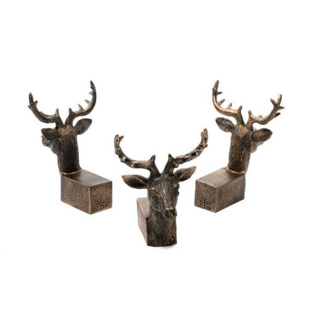 Jardinopia Stag Plant Pot Feet - Set of 3 - L4.5 x W5.5 x H7.5 cm in Bronze - image 1