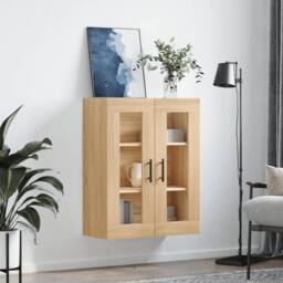 Berkfield Home Wall Mounted Cabinet Sonoma Oak 69.5x34x90 cm in Brown - thumbnail 1