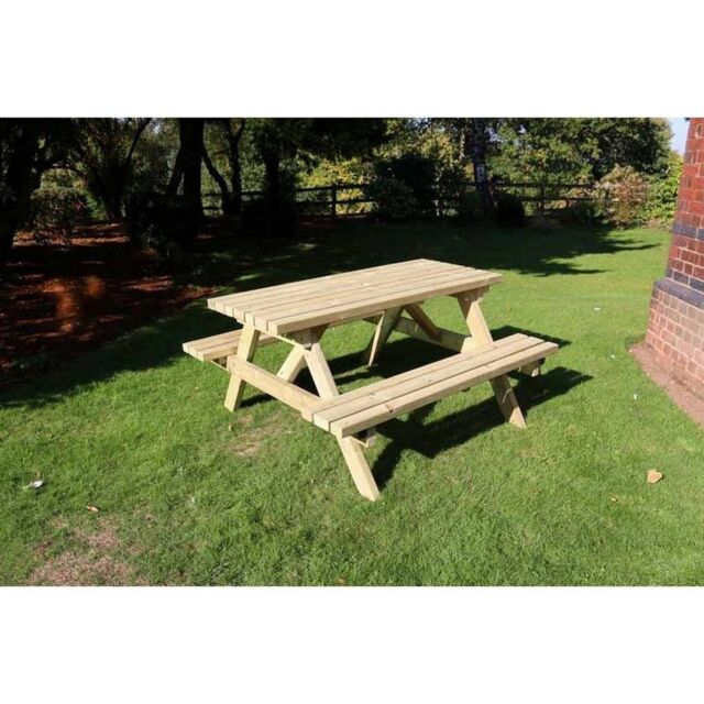 Churnet Valley Garden Furniture Ltd Deluxe A-frame Picnic Table - Minimal Assembly Required in Brown - image 1