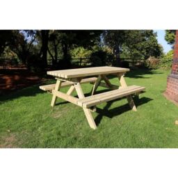 Churnet Valley Garden Furniture Ltd Deluxe A-frame Picnic Table - Minimal Assembly Required in Brown - thumbnail 2