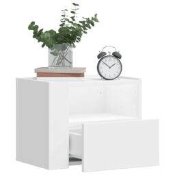 Berkfield Home Wall-mounted Bedside Cabinet White 45x30x35 cm - Size: 45 x 30 x 35 cm - thumbnail 3