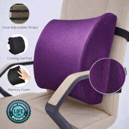 SPETLEK Memory Foam Lumbar Back Support Cushion for Car Office Wheelchair in Purple - Size: 100 cm x 190 cm - thumbnail 3