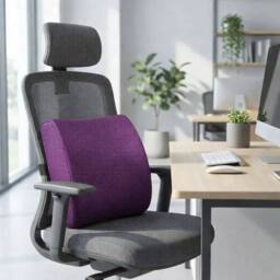 SPETLEK Memory Foam Lumbar Back Support Cushion for Car Office Wheelchair in Purple - Size: 100 cm x 190 cm - thumbnail 2