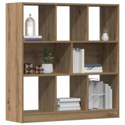 Berkfield Home Book Cabinet Artisan Oak 97.5x29.5x100 cm Engineered Wood in Brown - thumbnail 4