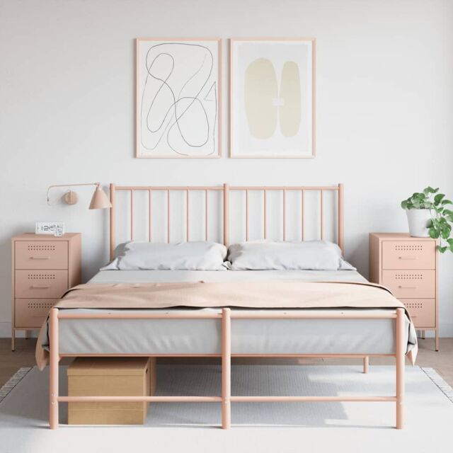 Berkfield Home Bedside Cabinets 2 pcs Pink 36x39x68 cm Steel - Size: 36 x 39 x 68 cm - image 1
