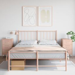 Berkfield Home Bedside Cabinets 2 pcs Pink 36x39x68 cm Steel - Size: 36 x 39 x 68 cm
