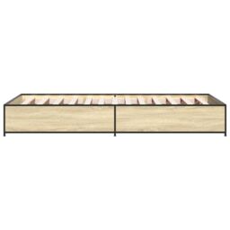 Berkfield Home Bed Frame without Mattress Sonoma Oak 75x190 cm Small Single in Brown - thumbnail 5