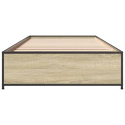 Berkfield Home Bed Frame without Mattress Sonoma Oak 75x190 cm Small Single in Brown - thumbnail 4