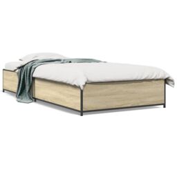 Berkfield Home Bed Frame without Mattress Sonoma Oak 75x190 cm Small Single in Brown - thumbnail 2