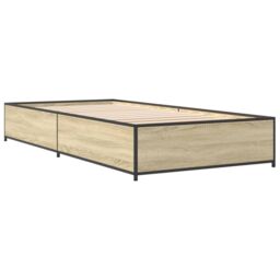 Berkfield Home Bed Frame without Mattress Sonoma Oak 75x190 cm Small Single in Brown - thumbnail 6