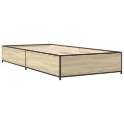 Berkfield Home Bed Frame without Mattress Sonoma Oak 75x190 cm Small Single in Brown - thumbnail 3