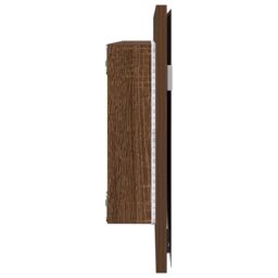 Berkfield Home Bathroom Mirror Cabinet with LED Light Brown Oak 80x37 cm - thumbnail 5